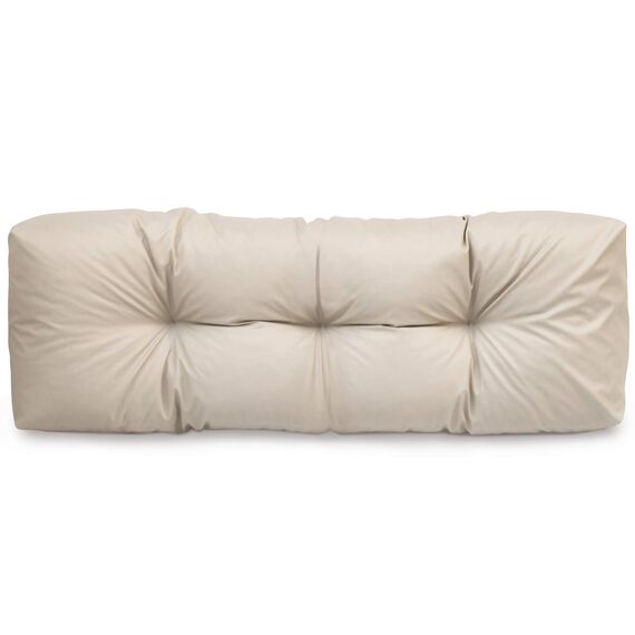 Spatium Palettenkissen Set abnehmbar Bezug wasserdicht gesteppt Palettenauflage Palettenpolster Palettensofa Palettenmöbel Beige Langes Rückenkissen 120x40x15