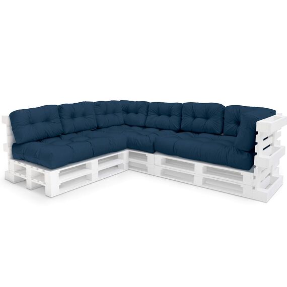 Spatium Palettenkissen Set abnehmbar Bezug wasserdicht gesteppt Palettenauflage Palettenpolster Palettensofa Palettenmöbel Dunkelblau 11er Set