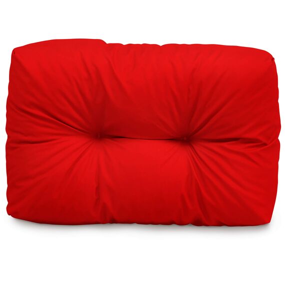 Spatium Palettenkissen Set abnehmbar Bezug wasserdicht gesteppt Palettenauflage Palettenpolster Palettensofa Palettenmöbel Rot Kurzes Rückenkissen 60x40x15