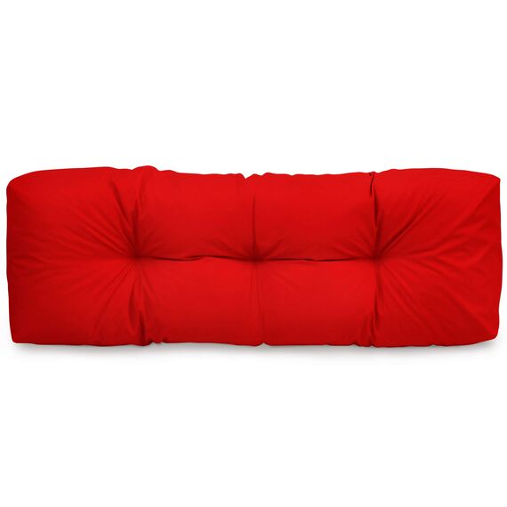Spatium Palettenkissen Set abnehmbar Bezug wasserdicht gesteppt Palettenauflage Palettenpolster Palettensofa Palettenmöbel Rot Ruckenkissen 120x50x15