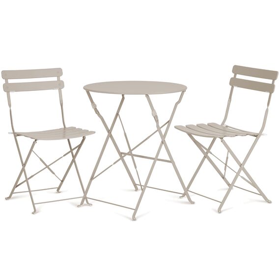 Vanage | Bistro Set Balkon | Balkonmöbel klappbar Set 3-teilig | pulverbeschichteter Stahl, wetterbeständig, Gartentisch & Stühle perfekt für Garten & kleine Balkone