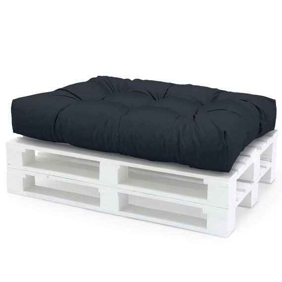 Spatium Palettenkissen Set abnehmbar Bezug wasserdicht gesteppt Palettenauflage Palettenpolster Palettensofa Palettenmöbel Anthrazit Sitzkissen 120x80x15