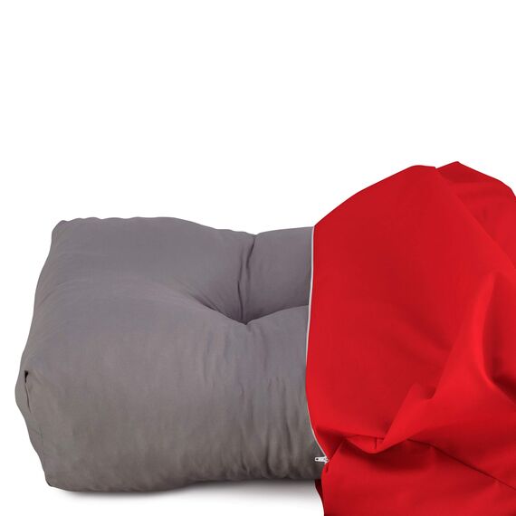 Spatium Palettenkissen Set abnehmbar Bezug wasserdicht gesteppt Palettenauflage Palettenpolster Palettensofa Palettenmöbel Rot Sitzkissen 120x80x15