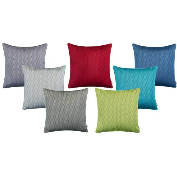 Brandsseller Outdoor Garten Kissen Dekokissen Wabenoptik Schmutz- und Wasserabweisend mit Reißverschluss ca. 45x45cm 6er Set Dunkelgrau