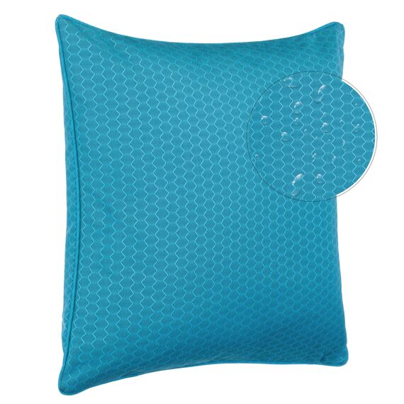 Brandsseller 4er Set Outdoor Kissen 45 x 45 cm – Wetterfeste Zierkissen mit Paspel in Wabenstruktur – Wasserabweisende Gartenkissen & Dekokissen für draußen – Sofakissen für Balkon & Terrasse - Aqua