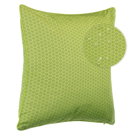 Brandsseller 2er Set Outdoor Kissen 45 x 45 cm – Wetterfeste Zierkissen mit Paspel in Wabenstruktur – Wasserabweisende Gartenkissen & Dekokissen für draußen – Sofakissen für Balkon & Terrasse - Grün