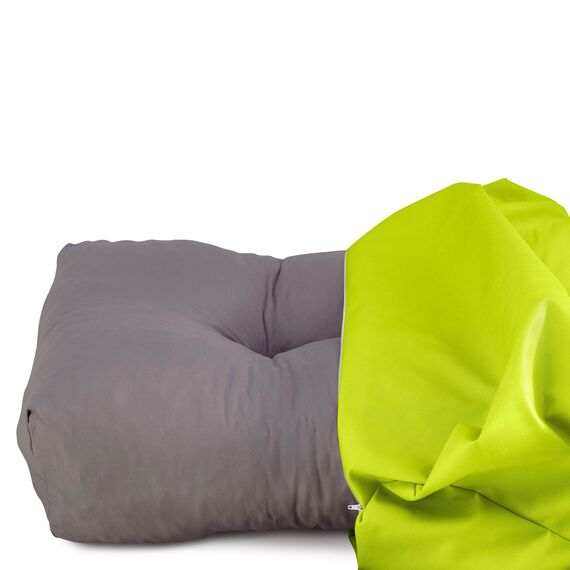 Spatium Palettenkissen Set abnehmbar Bezug wasserdicht gesteppt Palettenauflage Palettenpolster Palettensofa Palettenmöbel Apfelgrün Sitzkissen 120x60x15