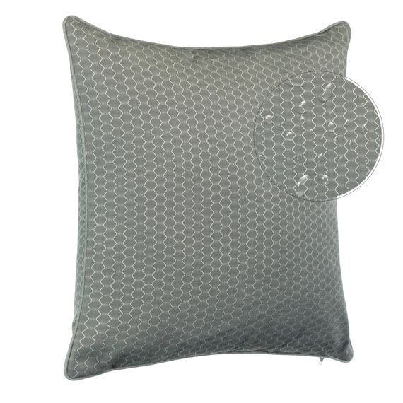 Brandsseller 2er Set Outdoor Kissen 45 x 45 cm – Wetterfeste Zierkissen mit Paspel in Wabenstruktur – Wasserabweisende Gartenkissen & Dekokissen für draußen – Sofakissen für Balkon & Terrasse - Taupe