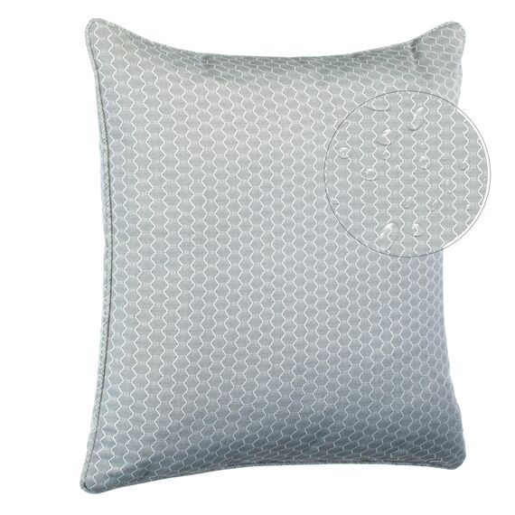 Brandsseller Outdoor Kissen 45 x 45 cm – Wetterfeste Zierkissen mit Paspel in Wabenstruktur – Wasserabweisende Gartenkissen & Dekokissen für draußen – Sofakissen für Balkon & Terrasse - Hellgrau