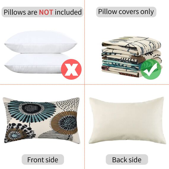 RYBornament Sonnenblumen Kissenbezüge 30x50 Kissenbezüge Grau Kissenbezug Leinen Zierkissenbezüge 4er-Set Kissenhülle Kissenhüllen Passend Für Wohnzimmer Garten Sofa Kissen Dekoration