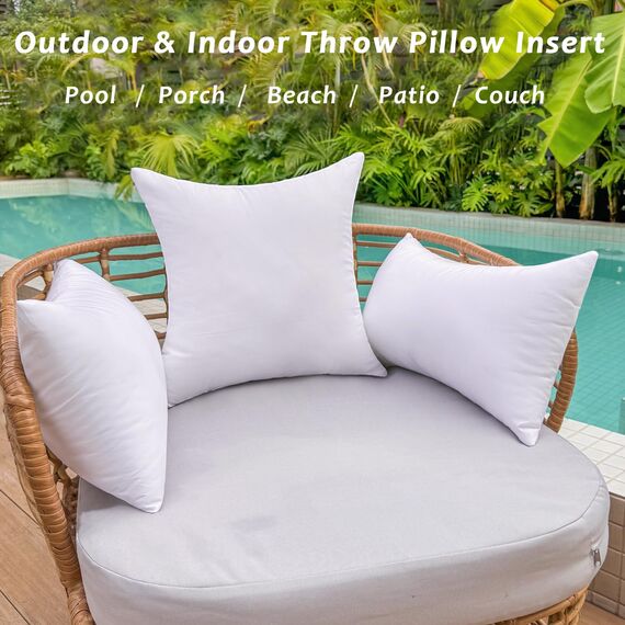 OTPIPCS 30x50 cm Outdoor Kissenfüllungen 2er Set wasserdichte Lendenkissen für Gartenmöbel Sofa & Terrasse Weiße Rechteckkissen mit Premium-Füllung Wetterfest & Dekorativ Couch Cushions