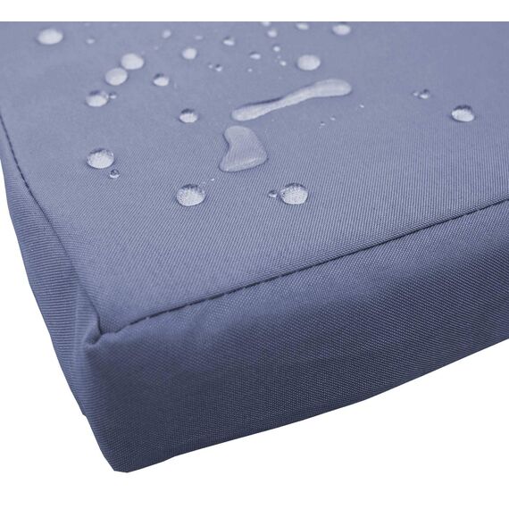 Mendler Poly-Rattan Sitzbank mit Tisch HWC-E24, Gartenbank Sitzgruppe Gartensofa, 132cm - schwarz, Kissen dunkelgrau