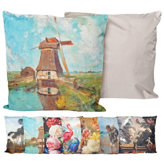 JACK Outdoor Lounge Kissen 45x45cm Motiv Dekokissen inkl. Füllung Wasserfest Sitzkissen Garten Stuhl, Farbe:Windmühle