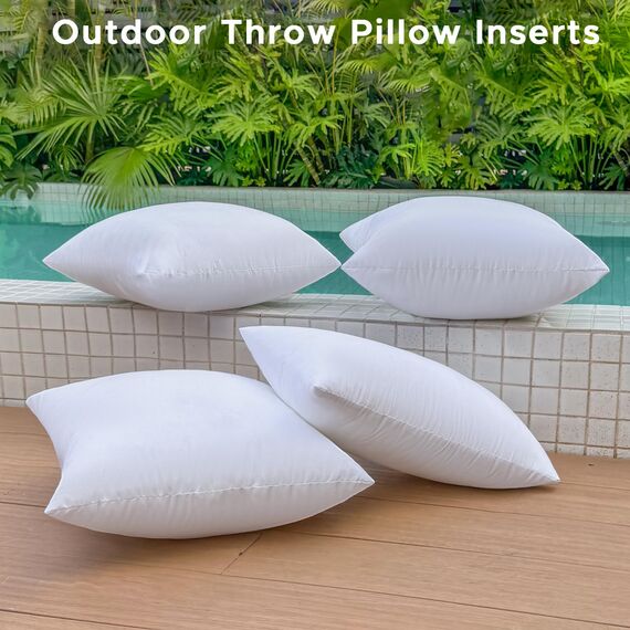 OTPIPCS 40x40 cm Outdoor Kissenfüllungen 2er Set wasserdichte Zierkissen für Gartenmöbel Sofa & Terrasse Weiße Quadratkissen mit Premium-Füllung Wetterfest & Dekorativ Couch Cushions
