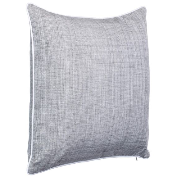 Brandsseller 2er Set Outdoor Kissen 45x45 cm – Wetterfeste Zierkissen mit Paspel in Leinenoptik – Wasserabweisende Gartenkissen & Dekokissen für draußen – Sofakissen für Balkon & Terrasse - Hellgrau