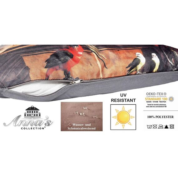 JACK Outdoor Lounge Kissen 45x45cm Motiv Dekokissen inkl. Füllung Wasserfest Sitzkissen Garten Stuhl, Farbe:Menagerie