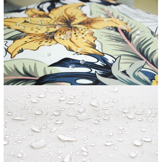 JACK Outdoor Lounge Kissen 45x45cm Motiv Dekokissen inkl. Füllung Wasserfest Sitzkissen Garten Stuhl, Farbe:Blütentraum Gold