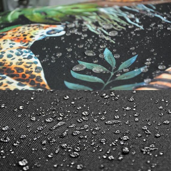 JACK Outdoor Lounge Kissen 45x45cm Motiv Dekokissen inkl. Füllung Wasserfest Sitzkissen Garten Stuhl, Farbe:Leoparden