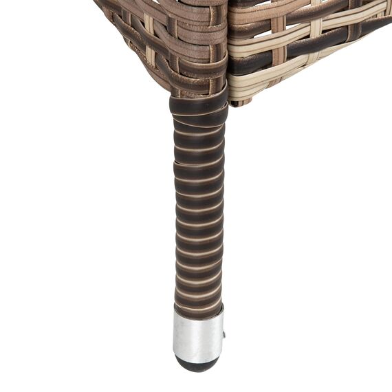 ESTEXO Polyrattan Gartenstuhl Set 2er Stuhlset Rattan Stuhl Garten Sessel Rattanstühle Balkonstühle Terrassenstühle Outdoor Stühle Balkonsessel (Beige-Braun)