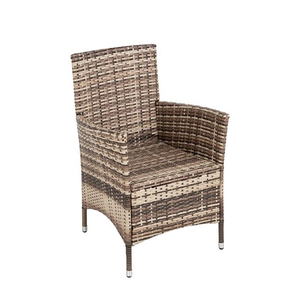 ESTEXO Polyrattan Gartenstuhl Set 2er Stuhlset Rattan Stuhl Garten Sessel Rattanstühle Balkonstühle Terrassenstühle Outdoor Stühle Balkonsessel (Beige-Braun)