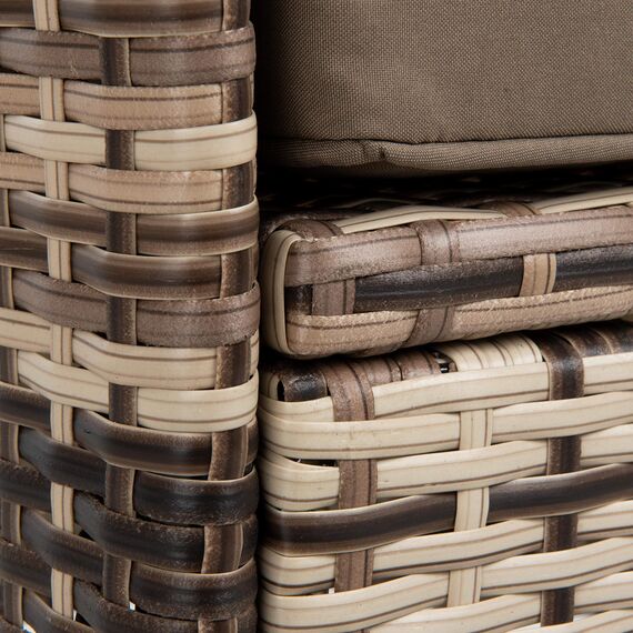 ESTEXO Polyrattan Gartenstuhl Set 2er Stuhlset Rattan Stuhl Garten Sessel Rattanstühle Balkonstühle Terrassenstühle Outdoor Stühle Balkonsessel (Beige-Braun)