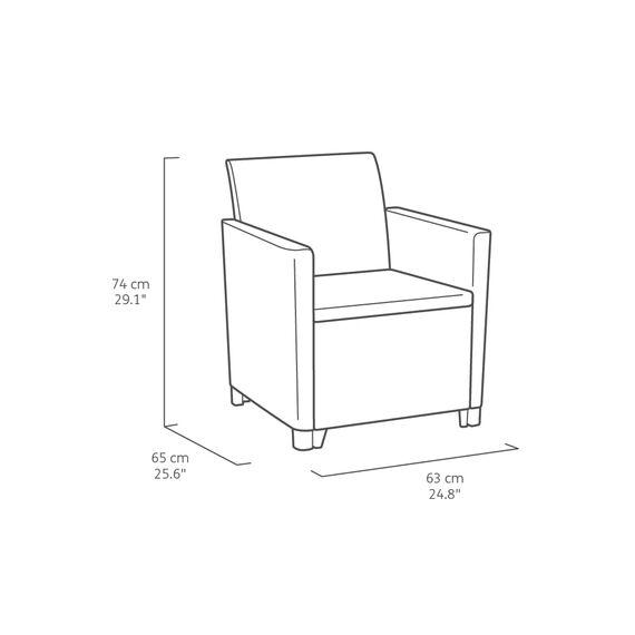 Keter Nora Gartenmöbel Lounge Set, inkl. Sitzkissen, grau, für 4 Personen, wahlweise 3er Sofa + Sessel oder 2x 2-Sitzer Sofa und Tisch