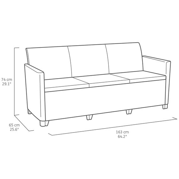 Keter Nora Gartenmöbel Lounge Set, inkl. Sitzkissen, grau, für 4 Personen, wahlweise 3er Sofa + Sessel oder 2x 2-Sitzer Sofa und Tisch