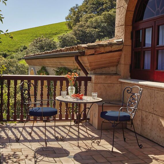 CLASSIC ACCESSORIES Montlake FadeSafe Wasserabweisendes Sitzkissen für den Außenbereich, 58,4 x 50,8 x 10,2 cm, Indigoblau meliert, Outdoor-Stuhlkissen, Terrassenkissen