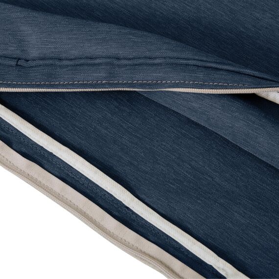 CLASSIC ACCESSORIES Montlake FadeSafe Wasserabweisendes Sitzkissen für den Außenbereich, 58,4 x 50,8 x 10,2 cm, Indigoblau meliert, Outdoor-Stuhlkissen, Terrassenkissen