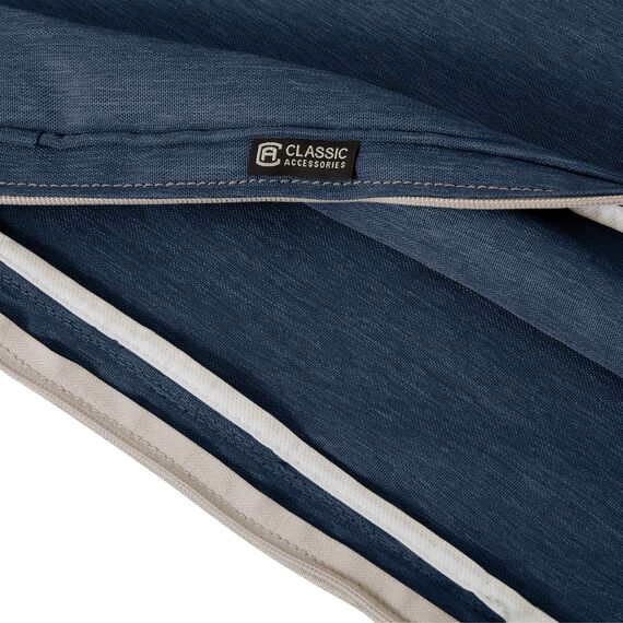 CLASSIC ACCESSORIES Montlake FadeSafe Wasserabweisendes Outdoor-Stuhlkissen, 48,3 x 50,8 x 10,2 cm, Indigoblau meliert, Outdoor-Stuhlkissen, Terrassenkissen