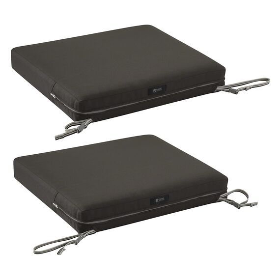 CLASSIC ACCESSORIES Ravenna Wasserabweisendes Terrassensitzkissen, 53,3 x 53,3 x 7,6 cm, Espresso