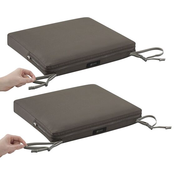 CLASSIC ACCESSORIES Ravenna Sitzkissen, 43,2 cm B x 38,1 cm T x 5,1 cm dick, Dunkeltaupe