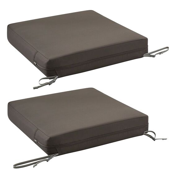 CLASSIC ACCESSORIES Ravenna Wasserabweisendes Terrassensitzkissen, 53,3 x 48,3 x 12,7 cm, Dunkeltaupe