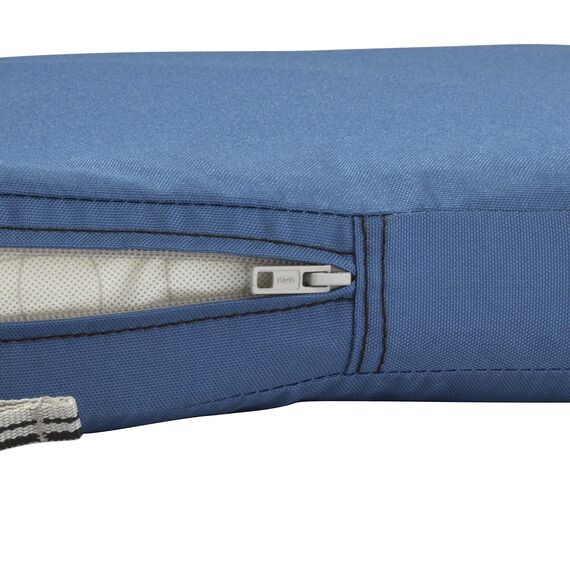 CLASSIC ACCESSORIES Ravenna Wasserabweisendes Terrassensitzkissen, Empire Blue, Stuhlkissen, 43,2 x 38,1 x 5,1 cm
