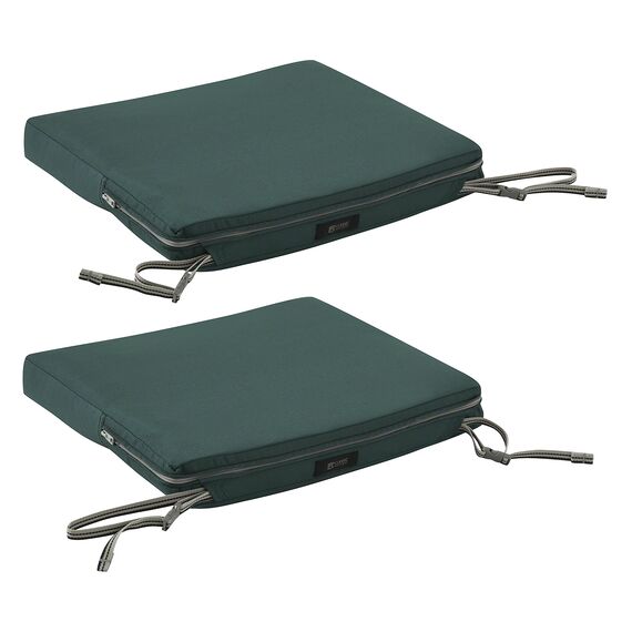 Classic Accessories Ravenna Wasserabweisendes Terrassensitzkissen, 43,2 x 38,1 x 5,1 cm, Stockgrün, Stuhl-Sitzkissen