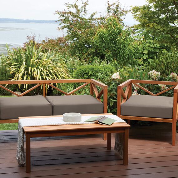 CLASSIC ACCESSORIES Ravenna Wasserabweisendes Terrassensitzkissen, 53,3 x 48,3 x 12,7 cm, Dunkeltaupe