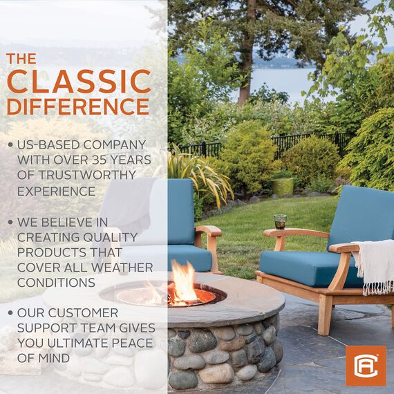 CLASSIC ACCESSORIES Ravenna Wasserabweisendes Terrassensitzkissen, 53,3 x 53,3 x 7,6 cm, Espresso