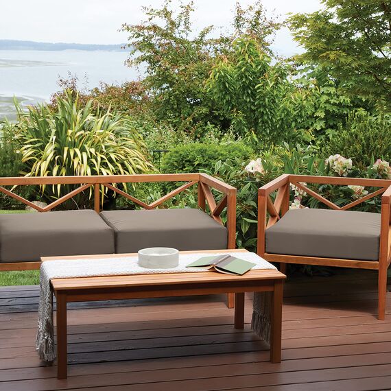 CLASSIC ACCESSORIES Ravenna Sitzkissen, 43,2 cm B x 38,1 cm T x 5,1 cm dick, Dunkeltaupe