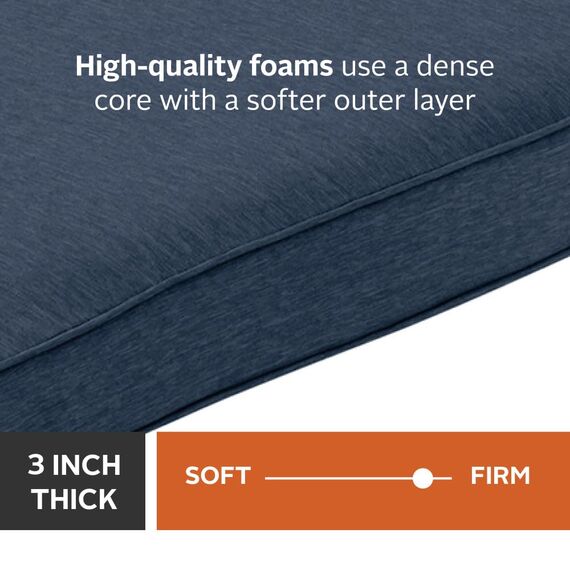 CLASSIC ACCESSORIES Montlake FadeSafe Wasserdicht 150 x 45 x 7,6 cm Outdoor-Bank/Sofakissen Terrassenmöbel Schaukelkissen Heather Indigo Blue Patio Loveseat Kissen