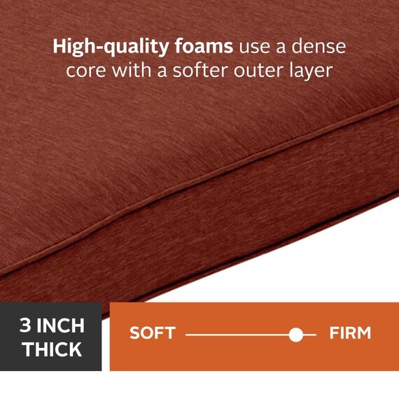 Classic Accessories Montlake Terrassenmöbelkissen, 137 cm B x 45,7 cm T x 7,6 cm Dicke, Heather Henna