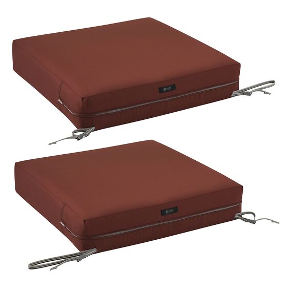 CLASSIC ACCESSORIES Ravenna Sitzkissen, wasserabweisend, 53,3 x 48,3 x 12,7 cm, Robustes Terrassenmöbelkissen mit Riemen, Gewürz- und Pfefferstreuer