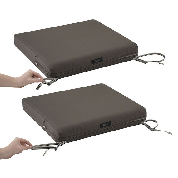 Classic Accessories Ravenna Sitzkissen, 53,3 x 53,3 x 7,6 cm, Dunkeltaupe, 1,2 m², Stuhl-Sitzkissen