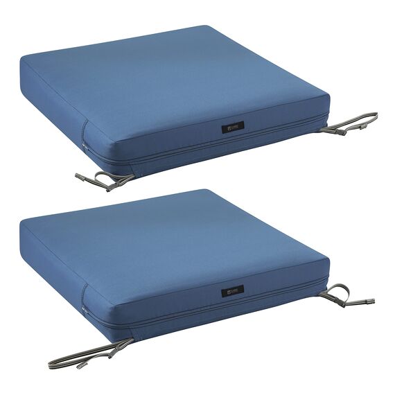 CLASSIC ACCESSORIES Ravenna Sitzkissen, wasserabweisend, 58 x 58 x 12,7 cm, quadratisch, mit Schaumstoff, Empire Blue