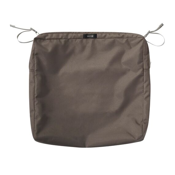 CLASSIC ACCESSORIES Ravenna Wasserabweisendes Terrassensitzkissen, 53,3 x 48,3 x 7,6 cm, Dunkeltaupe, Stuhl-Sitzkissen