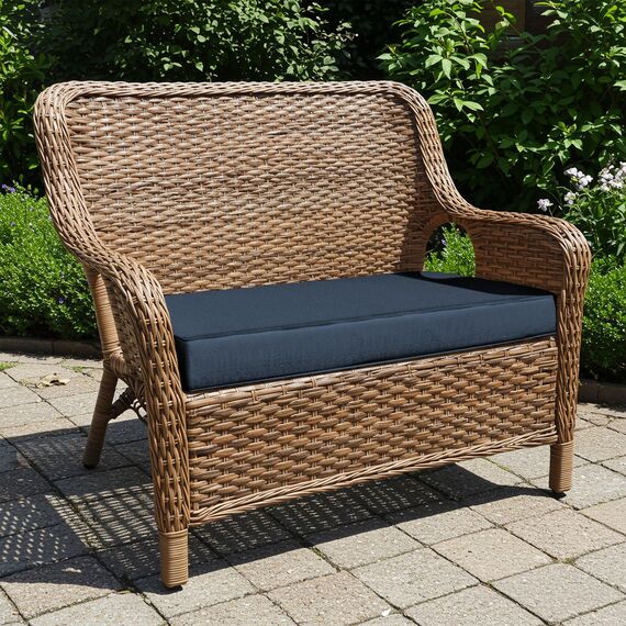 CLASSIC ACCESSORIES Montlake Wasserabweisendes Sitzkissen für Outdoor-Bank, Terrassenmöbel, Schaukelkissen, 137 x 45 x 7,6 cm, Indigoblau meliert