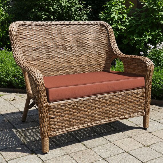 CLASSIC ACCESSORIES Montlake Wasserabweisendes Outdoor-Bankkissen, Terrassenmöbel, Schaukelkissen, 121,9 x 45,7 x 7,6 cm, Henna-Rot meliert