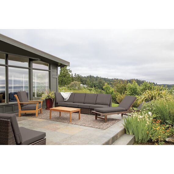 CLASSIC ACCESSORIES Ravenna Wasserabweisendes Terrassensitzkissen, 53,3 x 48,3 x 7,6 cm, Dunkeltaupe, Stuhl-Sitzkissen