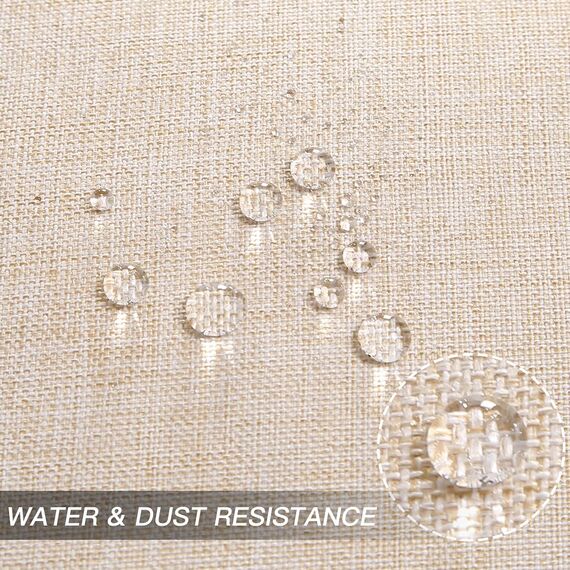 JOTOM Leinenoptik wasserdichte Kissenbezug, Einfarbig Kissenhülle Dekorative Sofakissen Kissenbezüge für Sofa Zimmer Balkon Terrasse Patio Garten Outdoor Außen Deko 45X45cm 2 Pack (Beige)