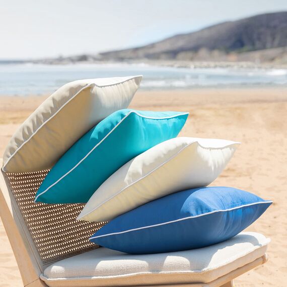 Phantoscope Wasserdichte Outdoor-Kissenbezüge, unifarbene Dekokissenhüllen für Terrasse, Sofa, Zelt, Sunbrella, Blaugrün, 30 x 50 cm, 2er-Pack