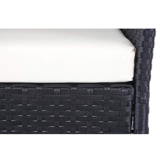 Mendler Poly-Rattan Garten-Garnitur HWC-D82, Sitzgruppe Lounge-Set - schwarz mit Kissen Creme